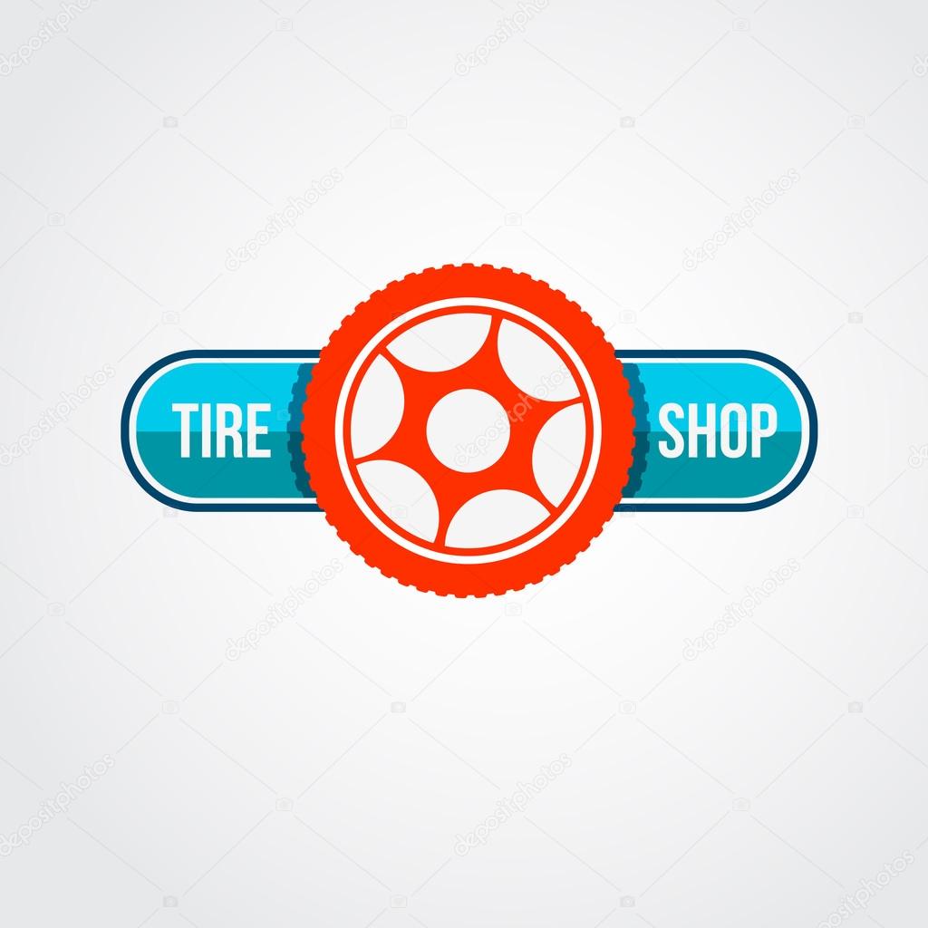 Vector tire service or shop logo for business.