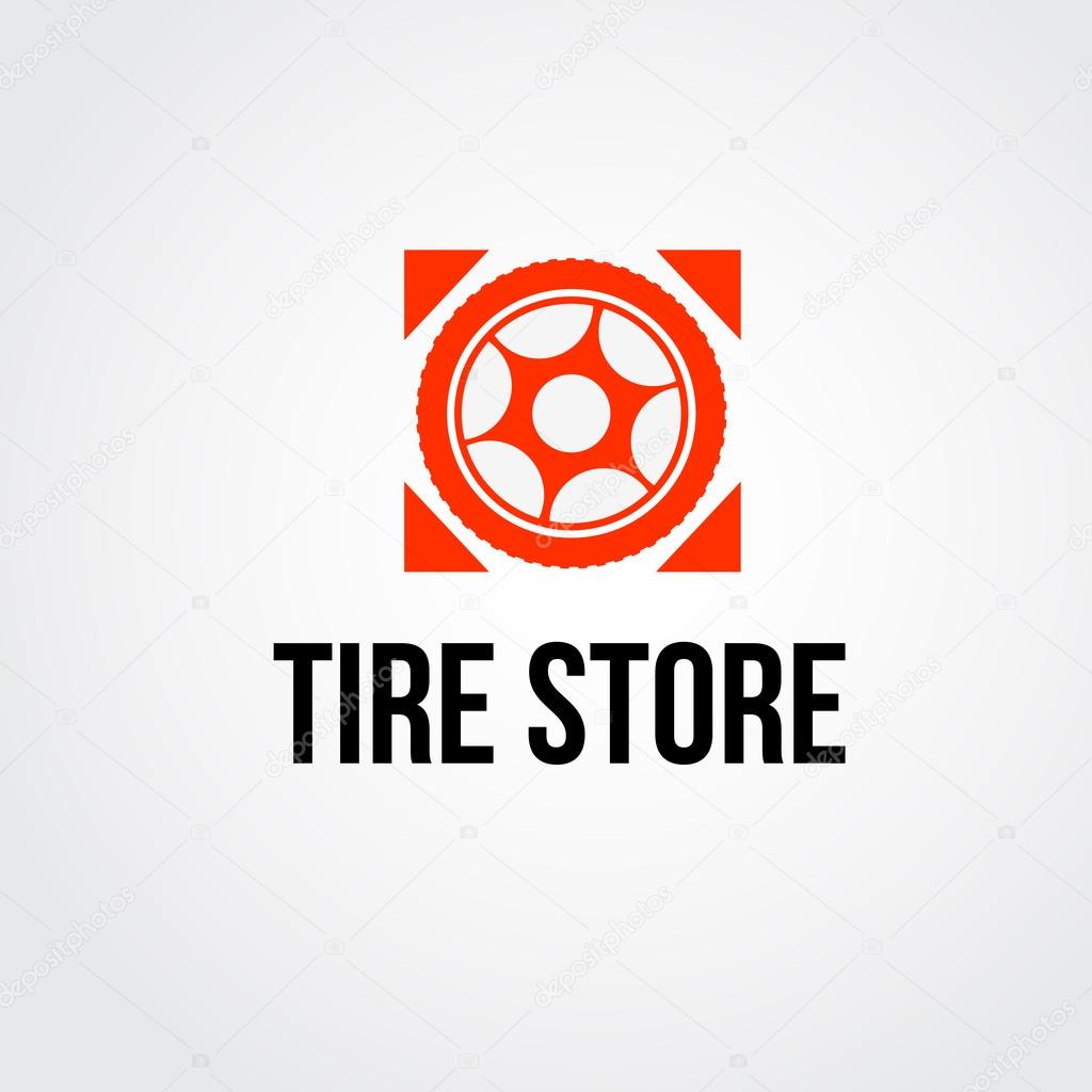 Vector tire service or shop logo for business.