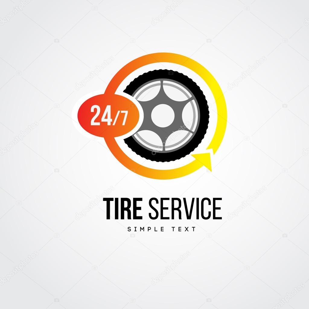 Vector tire service or shop logo for business.