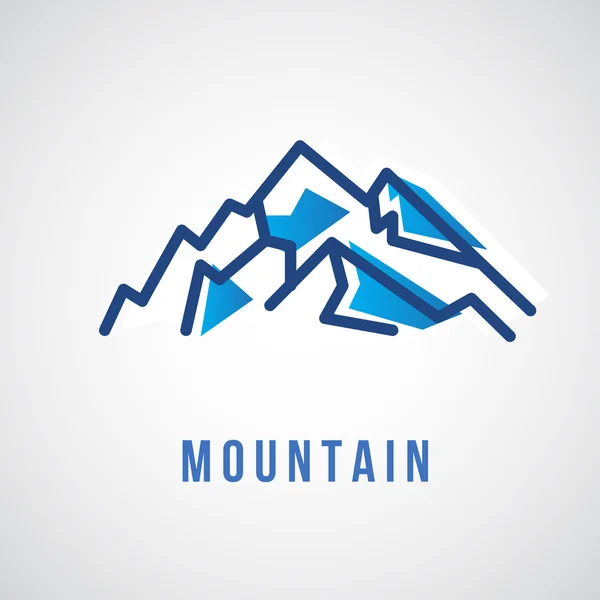 Logo de montaña, icono de viaje — Vector de stock