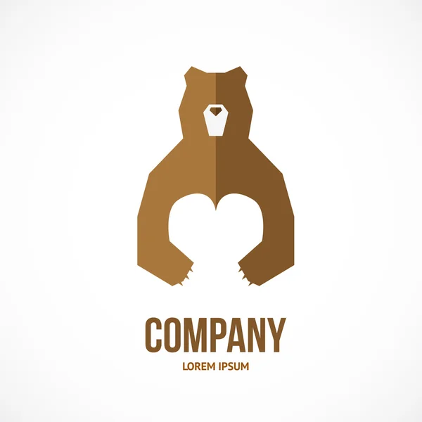 Bear with heart icon — Stock Vector