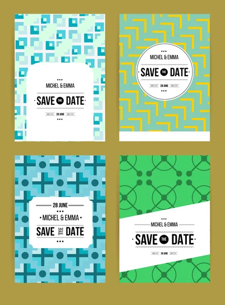 Plantillas de tarjetas de invitación establecidas — Vector de stock