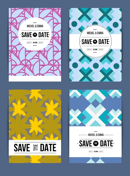 Plantillas de tarjetas de invitación establecidas — Vector de stock