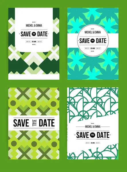 Plantillas de tarjetas de invitación establecidas — Vector de stock