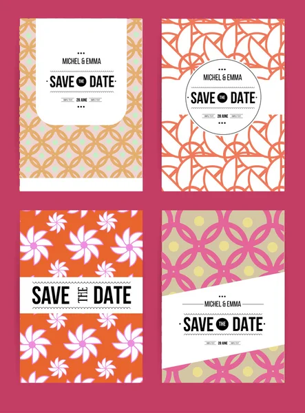 Plantillas de tarjetas de invitación establecidas — Vector de stock