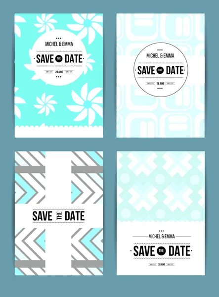 Plantillas de tarjetas de invitación establecidas — Vector de stock