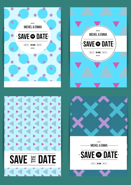 Tarjetas abstractas con fecha — Vector de stock