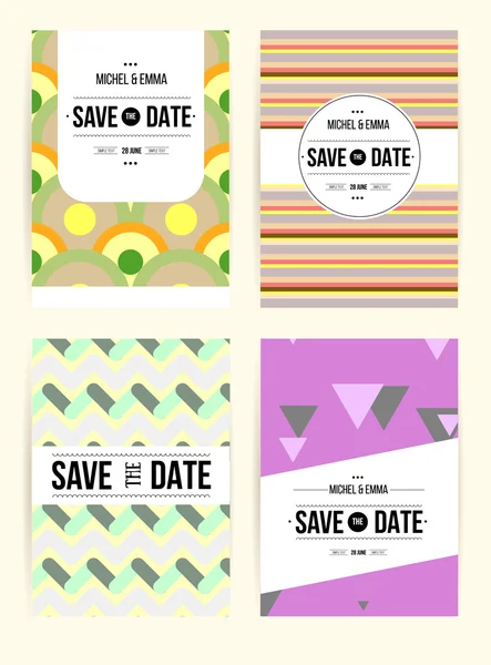 Tarjetas abstractas con fecha — Vector de stock