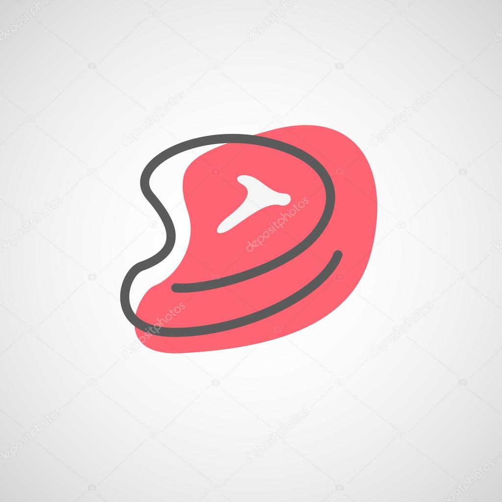 Vector meat logo for butcher shop or another brand. Trend lineart logo design template illustration.