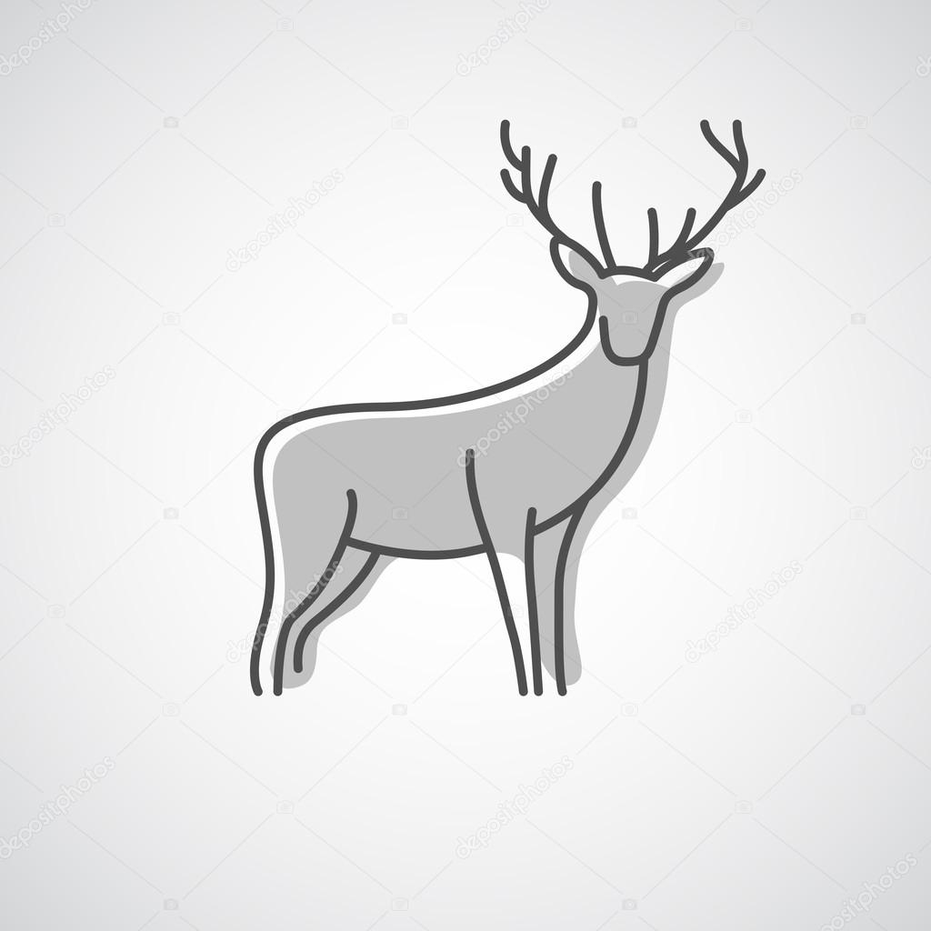 Artistic vector silhouette of a deer. Creative idea of a wild animal icon.