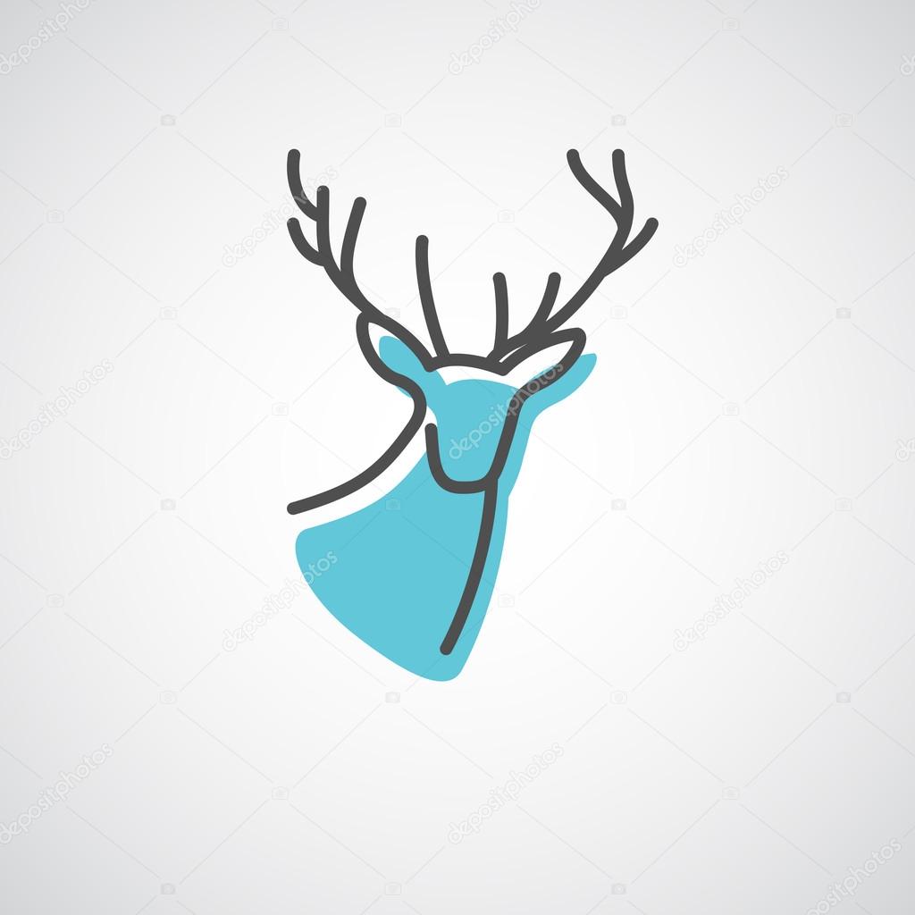 Artistic vector silhouette of a deer. Creative idea of a wild animal icon.