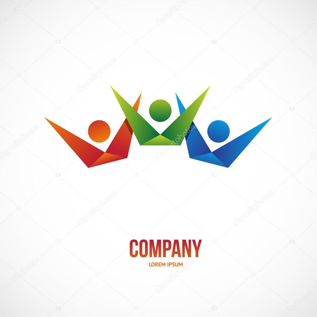 Vector winner people team logo template for business.