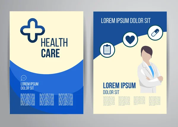 Брошура охорони здоров'я для клінік з лікарями — стоковий вектор