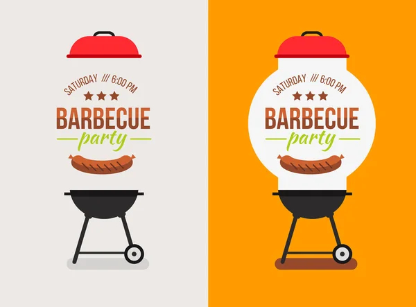 Bbq o invitación a la fiesta de barbacoa — Vector de stock