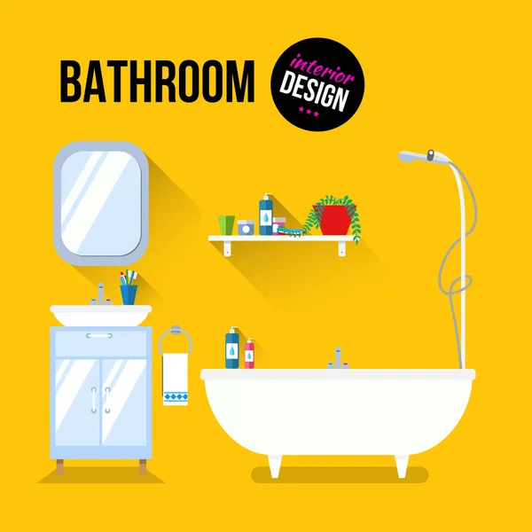 Дизайн ванной комнаты — стоковый вектор
