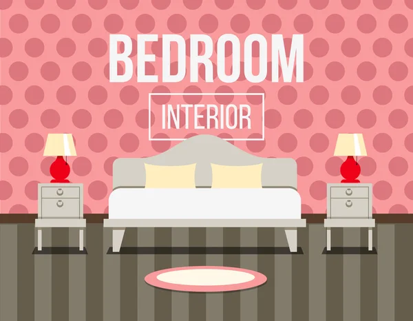 Yatak odası iç tasarımı — Stok Vektör