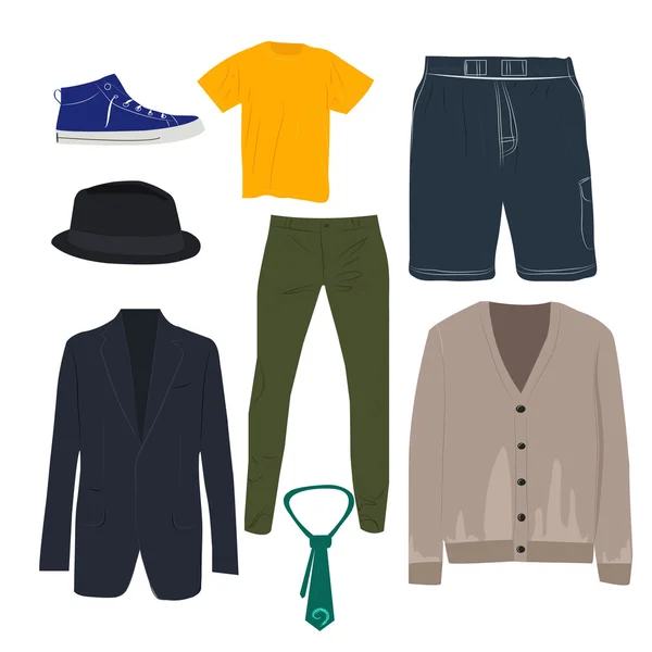 Conjunto de ropa hombre — Vector de stock