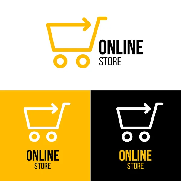 Online store design logo — 스톡 벡터