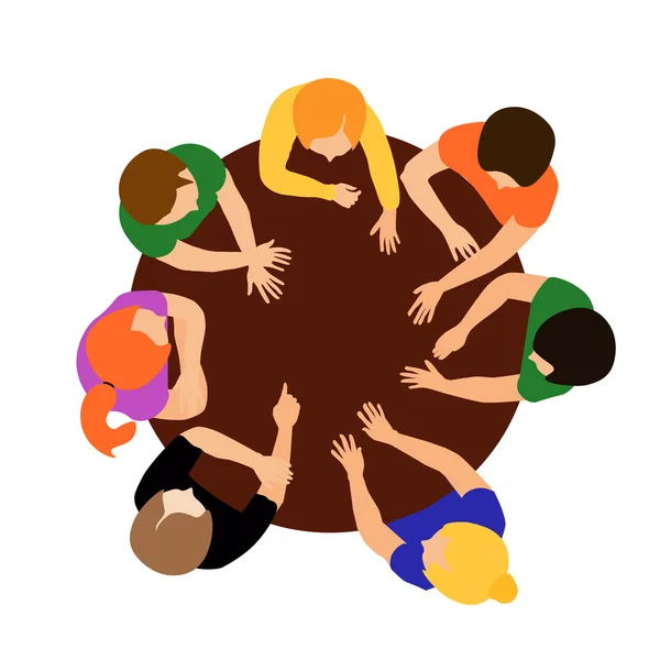 Group of people on table — Stockvector