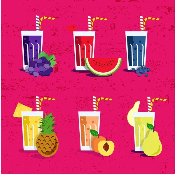 Fresh smoothies set — ストックベクタ