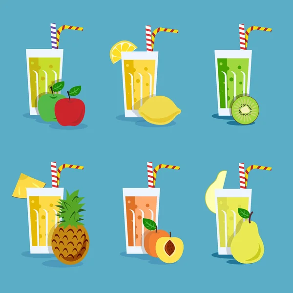 Fresh smoothies set — Stockvector