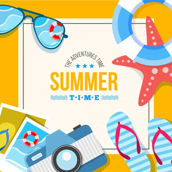 Card with summer accessories — Wektor stockowy