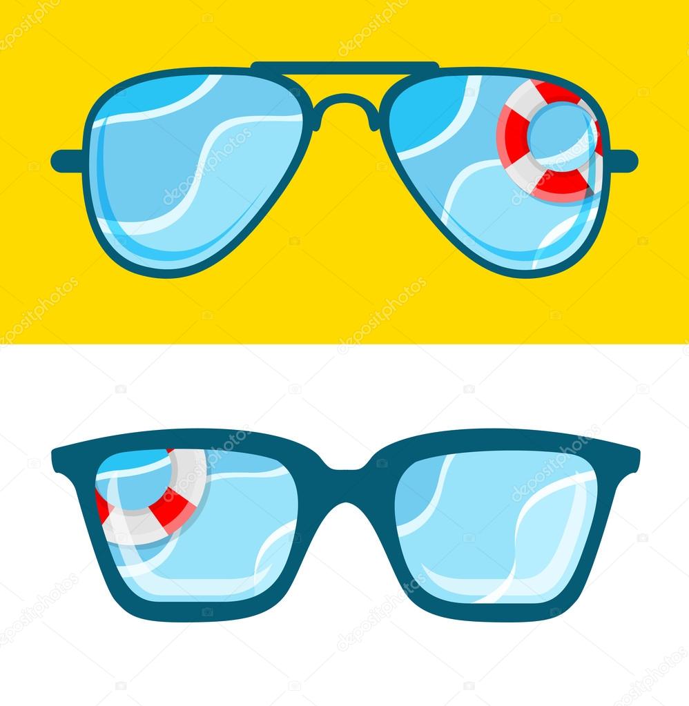 Sunglasses with sea concept
