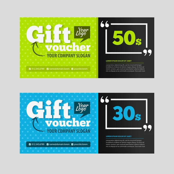 Two coupon voucher design — Stockový vektor