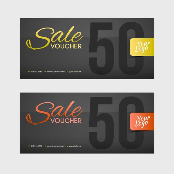 Dois cupom voucher design — Vetor de Stock