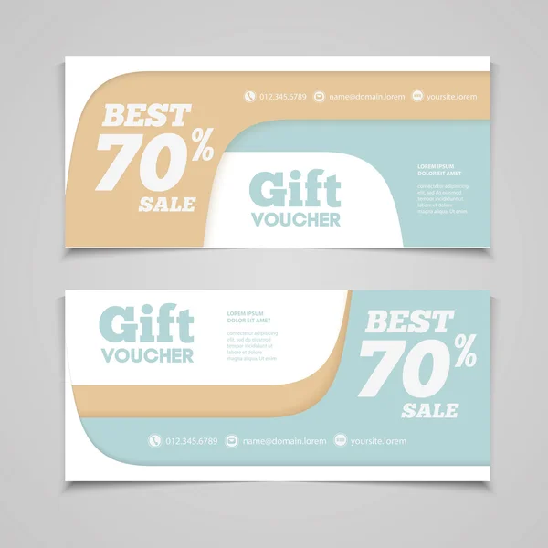 Due coupon voucher design — Vettoriale Stock