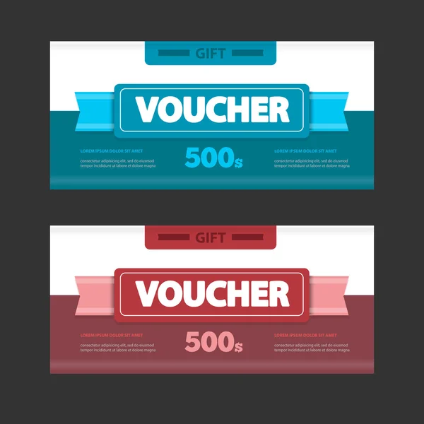 Dois cupom voucher design — Vetor de Stock