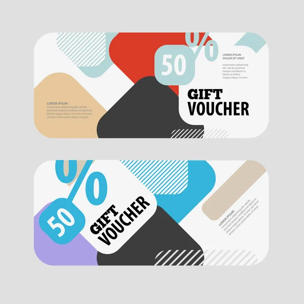 Dois cupom voucher design — Vetor de Stock