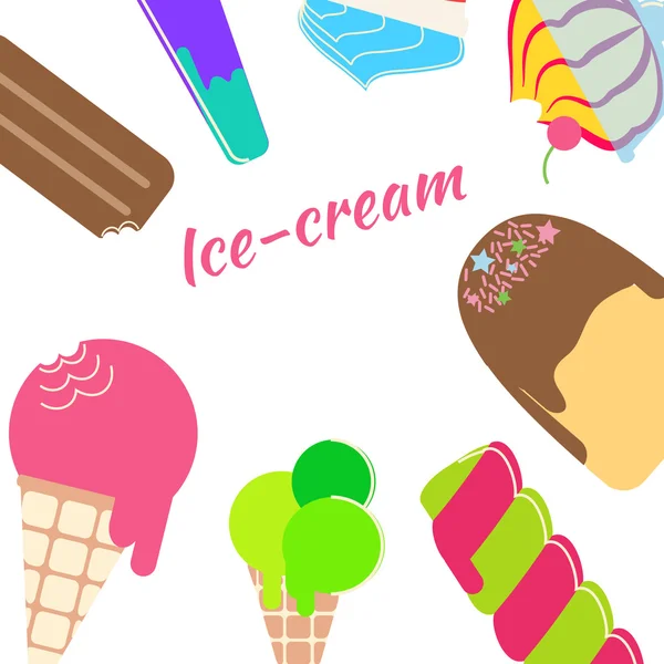 Pancarta de helado — Vector de stock