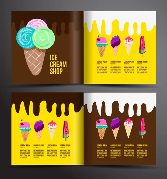 Diseño de folleto de helado — Archivo Imágenes Vectoriales