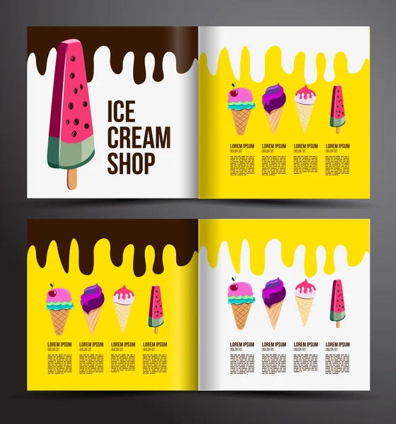 Ice cream brochure design — ストックベクタ