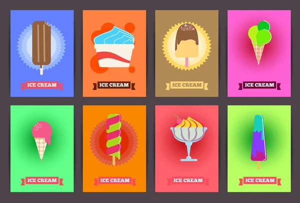 Brochures with ice cream — Διανυσματικό Αρχείο