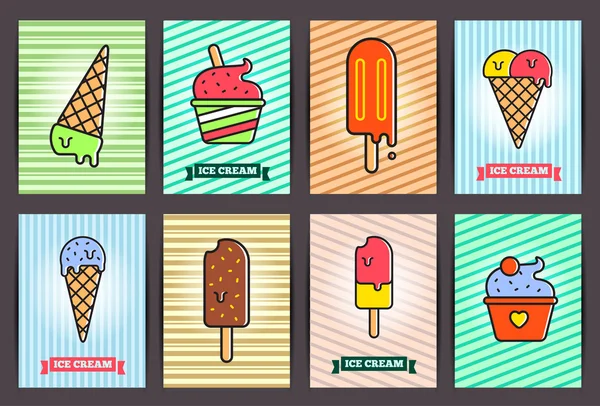 Brochures with ice cream — Stock Vector