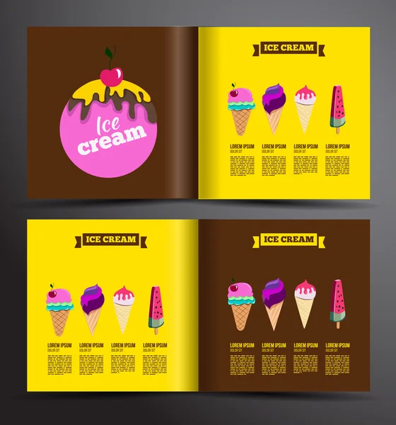 Дизайн брошюры с мороженым — стоковый вектор
