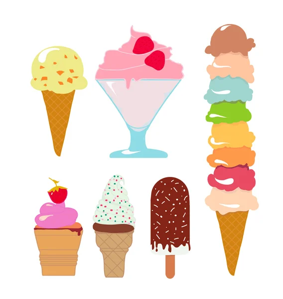 Ice cream set — Stock Vector