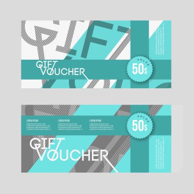 Hediye çeki şablon seti.