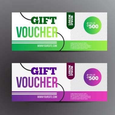 Hediye çeki şablon seti.