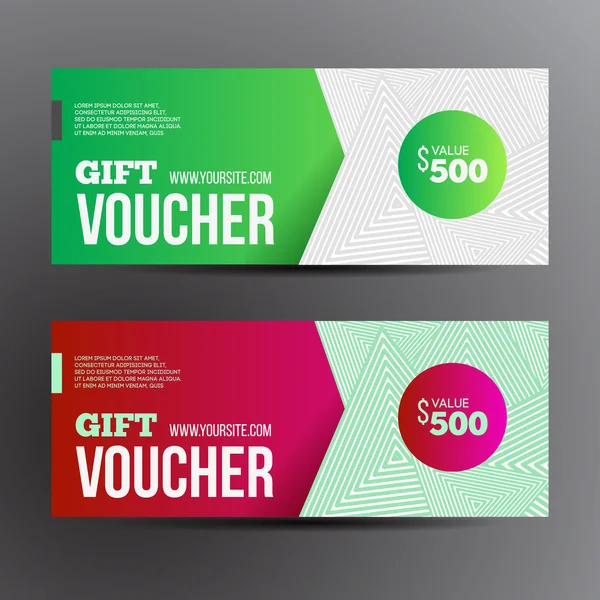 Gift voucher template set. — Stock Vector