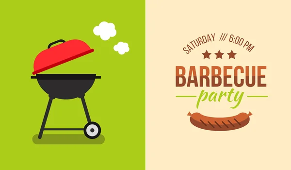 Barbecue party uitnodiging — Stockvector