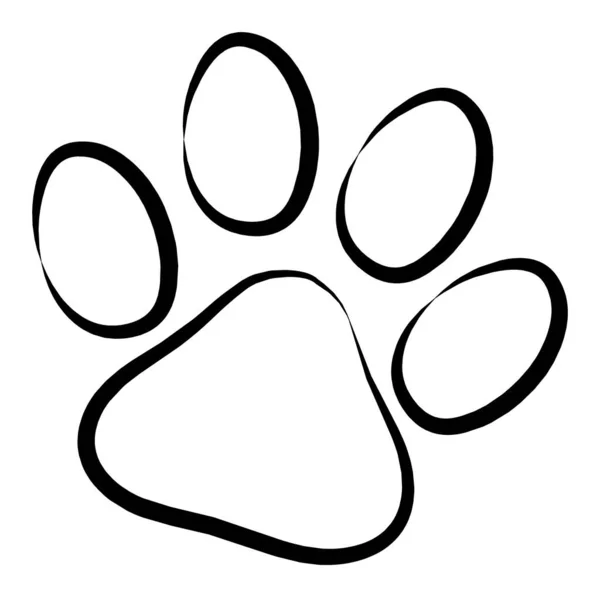 Hayvan pençesi çizimi, Vektör illüstrasyonu Siyah ve Beyaz
