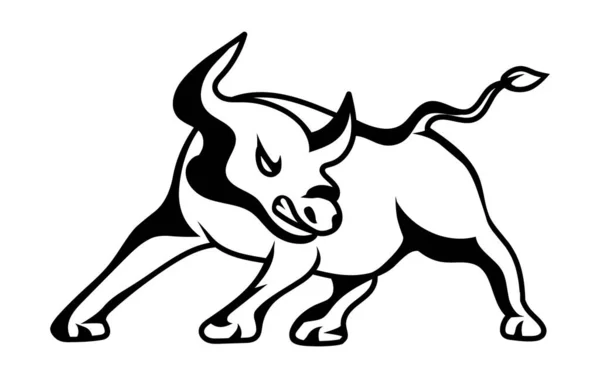 Diseño Personalizado Mínimo Bull Animal Vector Diseño Ilustración — Archivo Imágenes Vectoriales