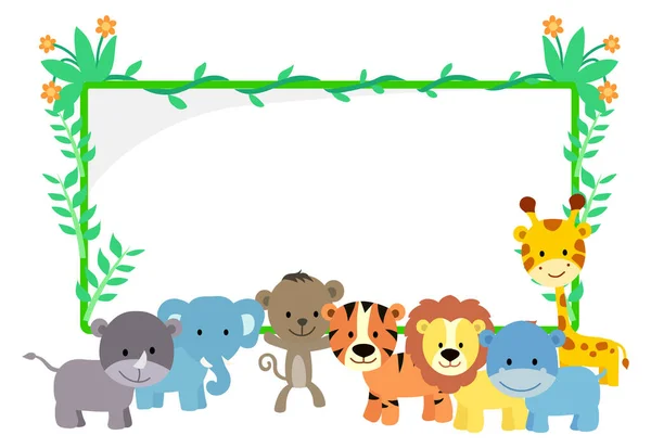 Bambu İşareti illüstrasyonlu Hayvanat Bahçesi Hayvanları