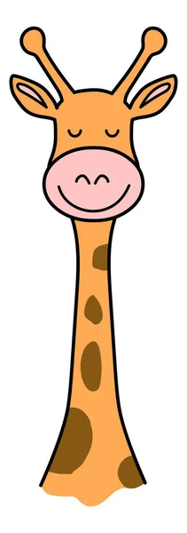 Een Kleine Giraffe Poseren Met Glimlach Voorraad Illustratie Vector — Stockvector