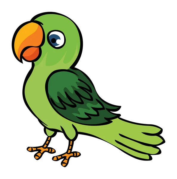 Papagaio Desenhos Animados Isolado Fundo Branco Ilustração Stock —  Vetores de Stock