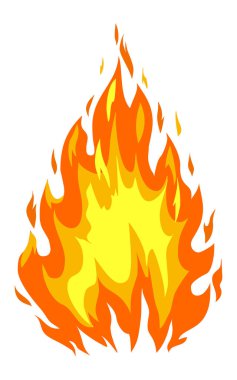 Vektör ateş ikonu. Düz bir illüstrasyonda alev simgesi