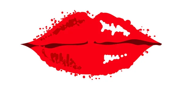 Red Lips Vector Illustration — Stock Vector